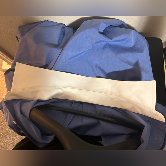 Jos A Bank Blue long sleeve w/white collar -cuff links required- size 16-34 - Picture 10 of 15